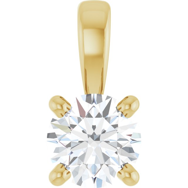 The Everett — Round Solitaire Pendant - Yellow