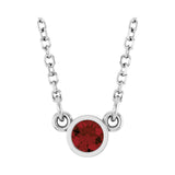 Solitaire Bezel Lab Grown Diamond Necklace in 14K White Gold (18"...