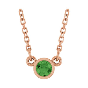 Solitaire Bezel Lab Grown Diamond Necklace in 14K White Gold (18"...
