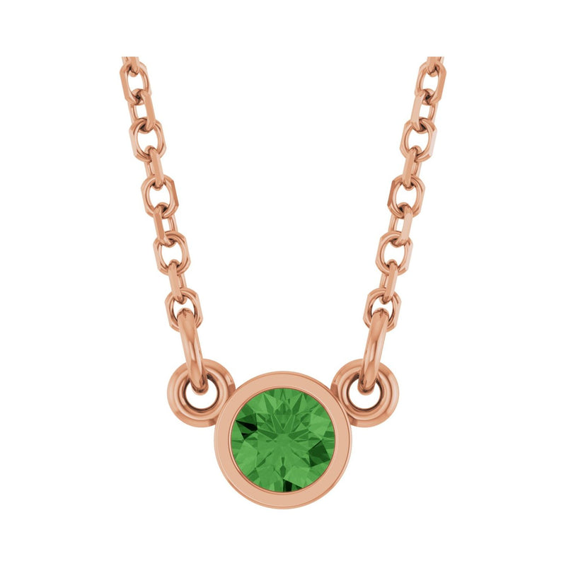 Solitaire Bezel Lab Grown Diamond Necklace in 14K White Gold (18"...