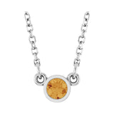Solitaire Bezel Lab Grown Diamond Necklace in 14K White Gold (18"...