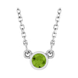 Solitaire Bezel Lab Grown Diamond Necklace in 14K White Gold (18"...
