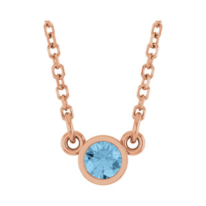 Solitaire Bezel Lab Grown Diamond Necklace in 14K White Gold (18"...