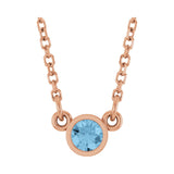 Solitaire Bezel Lab Grown Diamond Necklace in 14K White Gold (18"...