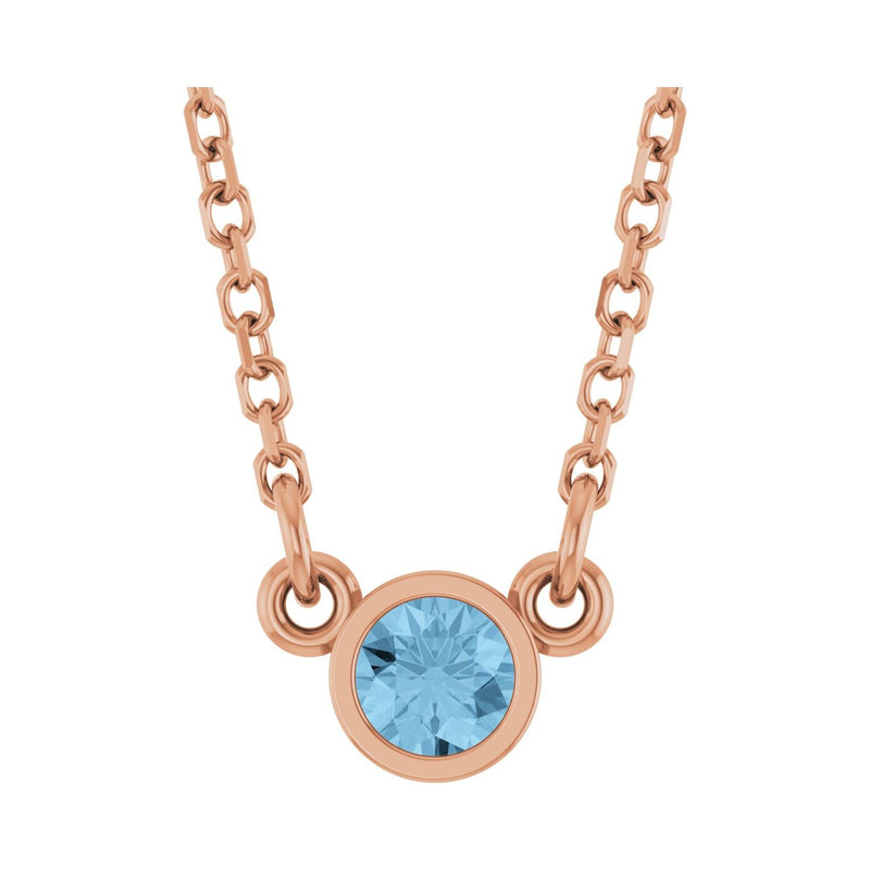 Solitaire Bezel Lab Grown Diamond Necklace in 14K White Gold (18"...