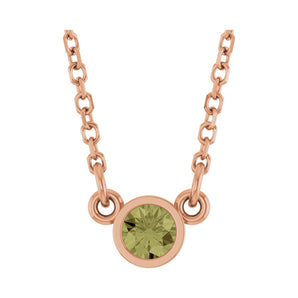 Solitaire Bezel Lab Grown Diamond Necklace in 14K White Gold (18"...