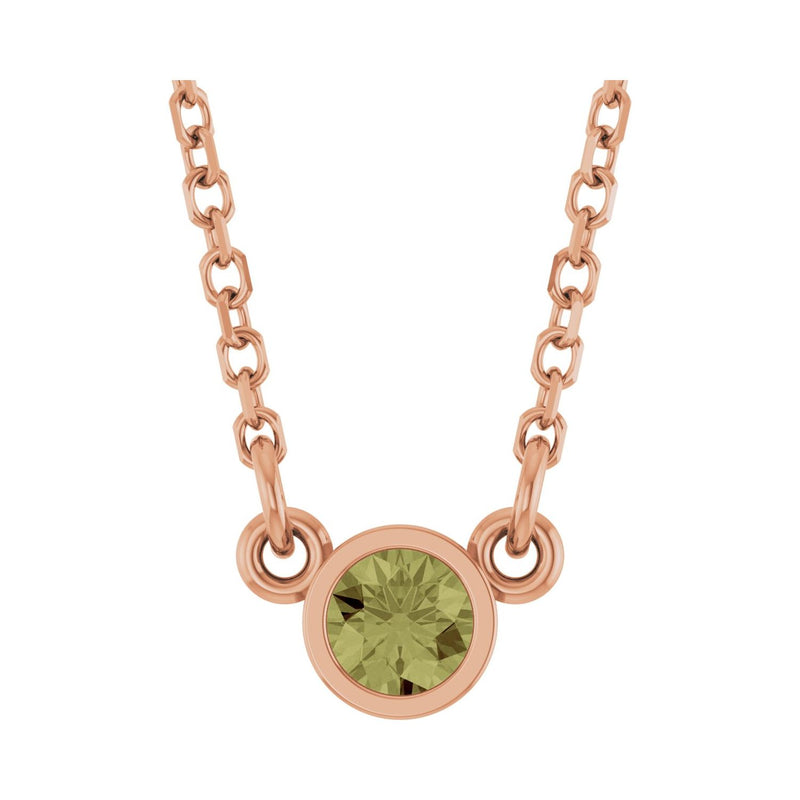 Solitaire Bezel Lab Grown Diamond Necklace in 14K White Gold (18"...