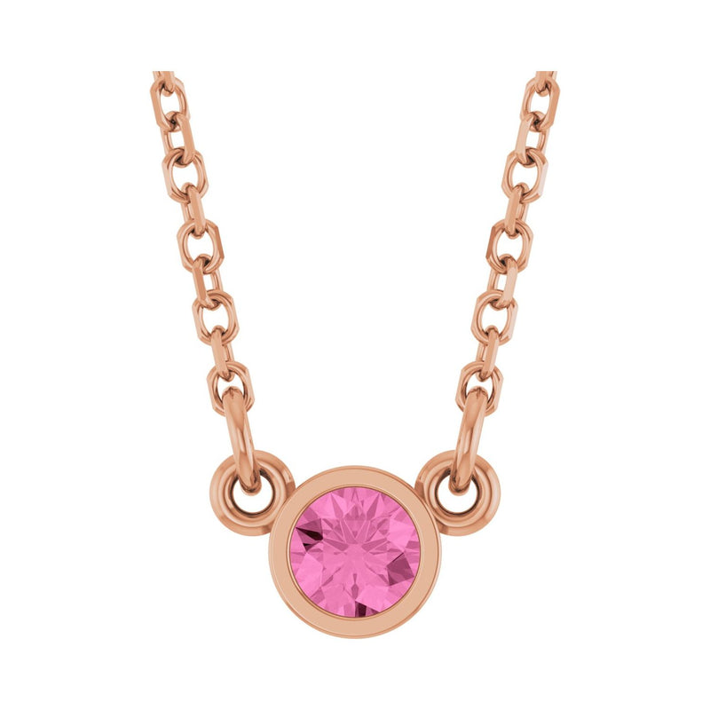 Solitaire Bezel Lab Grown Diamond Necklace in 14K White Gold (18"...