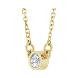 1/10 ct tw Solitaire Bezel Lab Grown Diamond Necklace in 14K Whit... - view 2