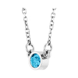 Solitaire Bezel Lab Grown Diamond Necklace in Rhodium-Plated Ster... - view 2