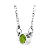 Solitaire Bezel Lab Grown Diamond Necklace in Rhodium-Plated Ster... - view 2
