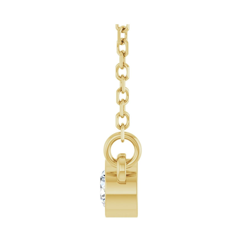 1/10 ct tw Solitaire Bezel Lab Grown Diamond Necklace in 14K Whit... - view 3