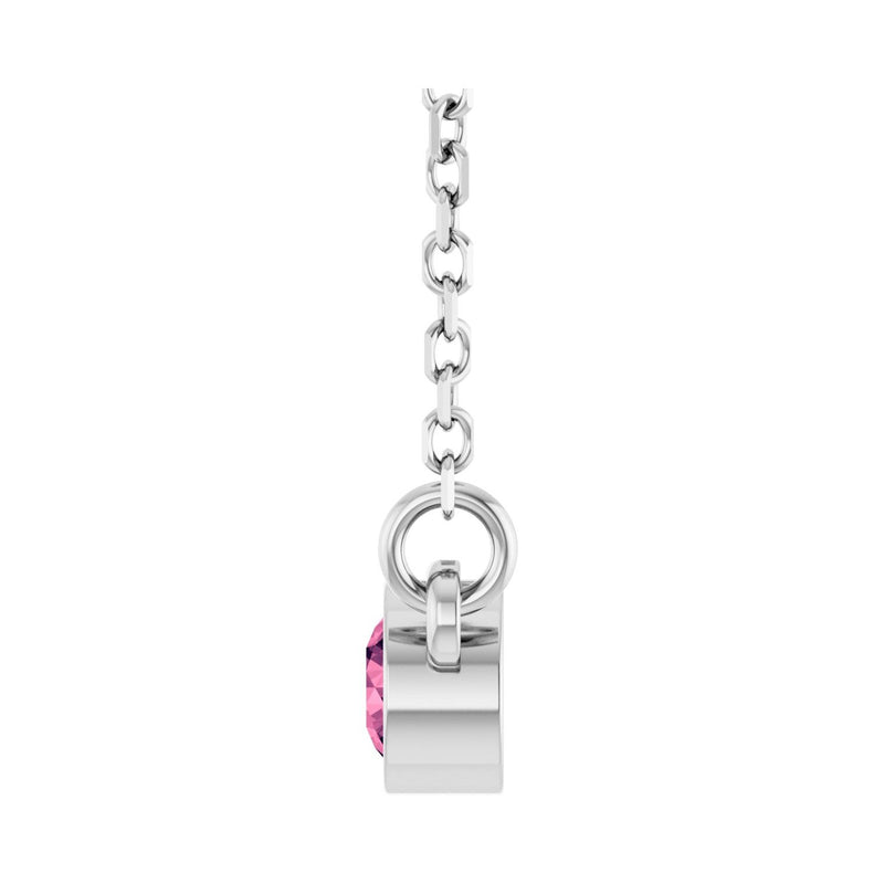Solitaire Bezel Lab Grown Diamond Necklace in 14K White Gold (18"... - view 3