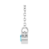 Solitaire Bezel Lab Grown Diamond Necklace in Rhodium-Plated Ster... - view 3