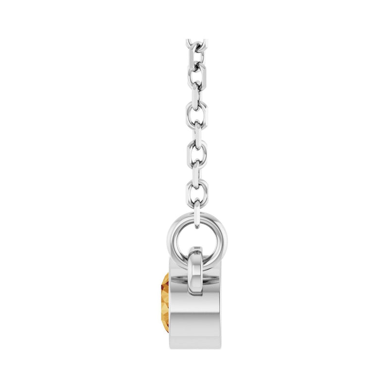 Solitaire Bezel Lab Grown Diamond Necklace in 14K White Gold (18"... - view 3