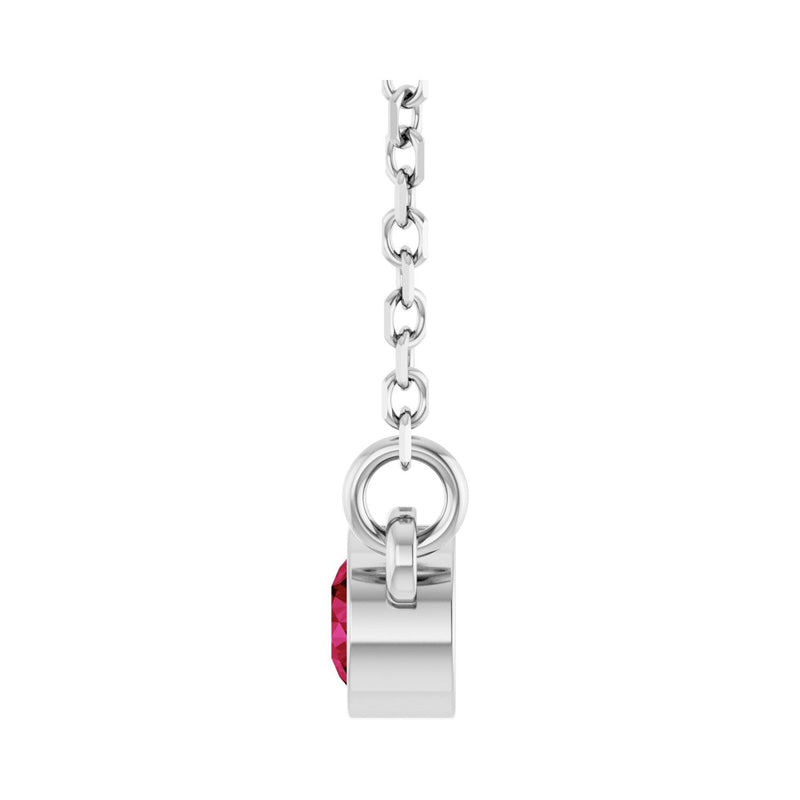 Solitaire Bezel Lab Grown Diamond Necklace in 14K White Gold (18"... - view 3