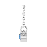 Solitaire Bezel Lab Grown Diamond Necklace in 14K White Gold (18"... - view 3