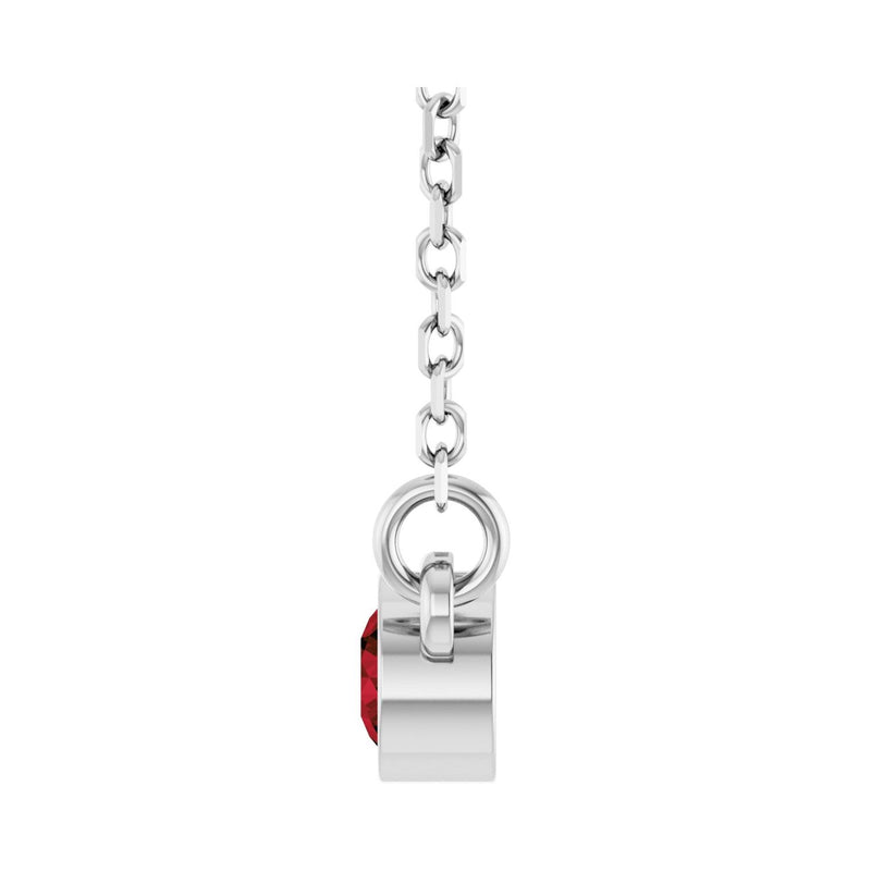 Solitaire Bezel Lab Grown Diamond Necklace in 14K White Gold (18"... - view 3
