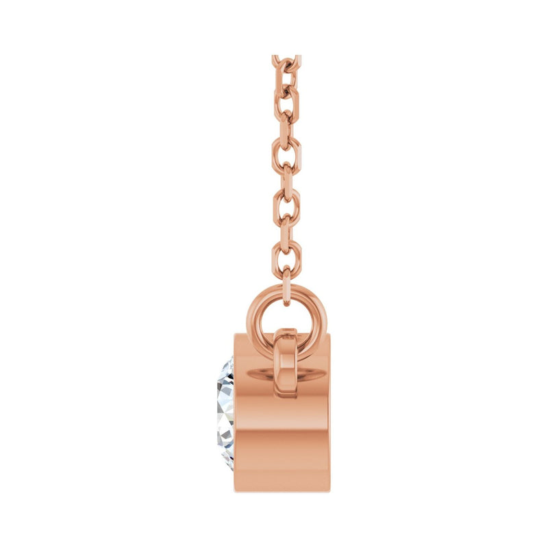 Solitaire Bezel Lab Grown Diamond Necklace in 14K Yellow Gold (18... - view 3
