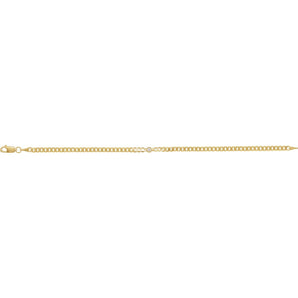 7" Lab Grown Diamond Solitaire Bezel Bracelet in 14K Yellow Gold ... - view 2