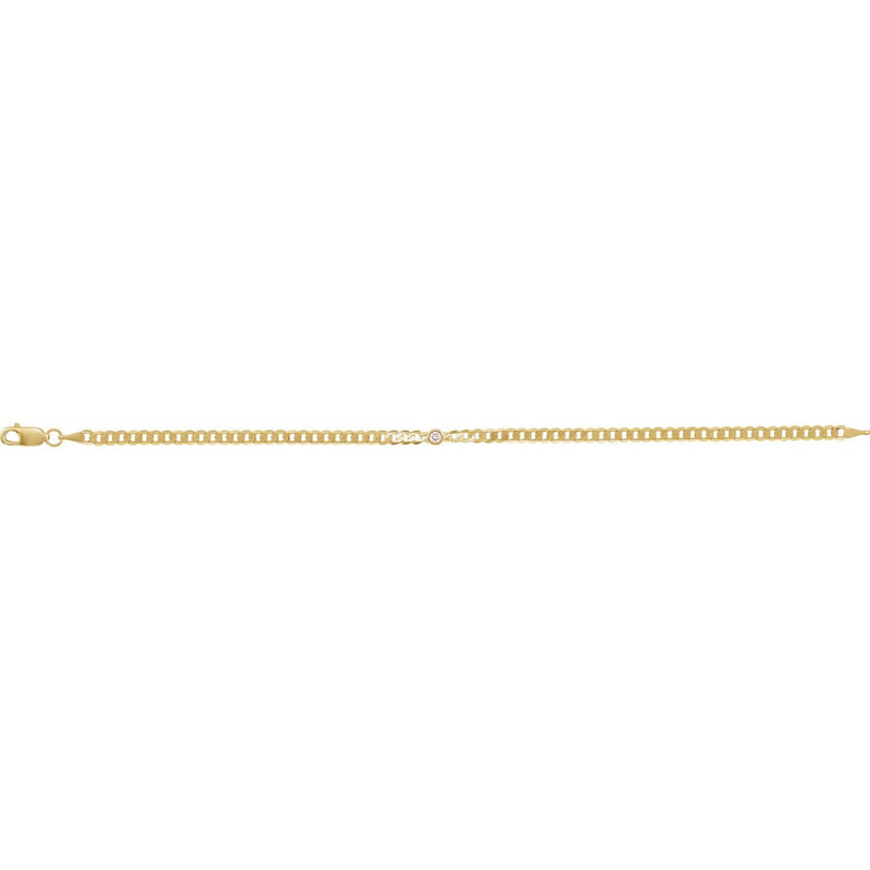 7" Lab Grown Diamond Solitaire Bezel Bracelet in 14K Yellow Gold ... - view 2