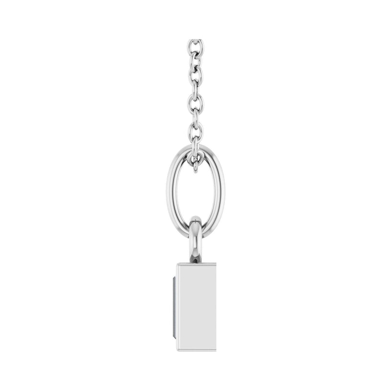 1/10 ct tw Solitaire Bezel Lab Grown Diamond Necklace in 14K Whit... - view 3