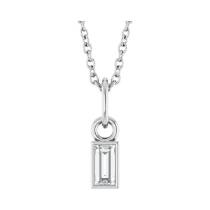 1/10 ct tw Solitaire Bezel Lab Grown Diamond Necklace in 14K Whit...