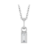 1/10 ct tw Solitaire Bezel Lab Grown Diamond Necklace in 14K Whit...