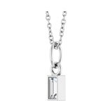 1/10 ct tw Solitaire Bezel Lab Grown Diamond Necklace in 14K Whit... - view 2
