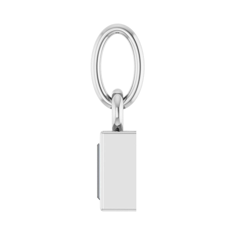 1/10 ct Straight Baguette Lab Grown Diamond Solitaire Bezel Penda... - view 3