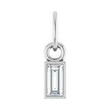 1/10 ct Straight Baguette Lab Grown Diamond Solitaire Bezel Penda...