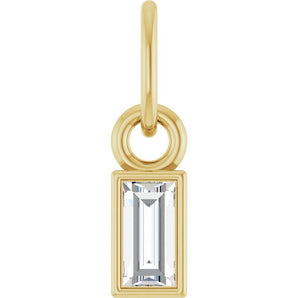The Finnian — Straight Baguette Solitaire Bezel Pendant - Yellow