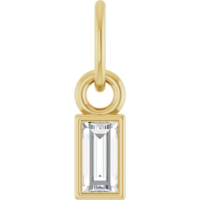 The Finnian — Straight Baguette Solitaire Bezel Pendant - Yellow