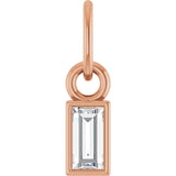 The Finnian — Straight Baguette Solitaire Bezel Pendant - Rose