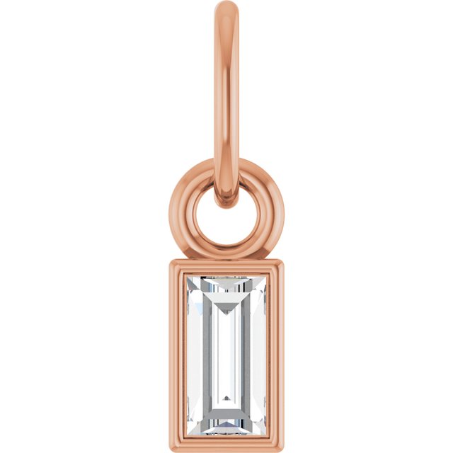 The Finnian — Straight Baguette Solitaire Bezel Pendant - Rose