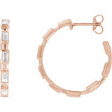 1 1/4 ct tw Straight Baguette Lab Grown Diamond Hoop Earrings in ...