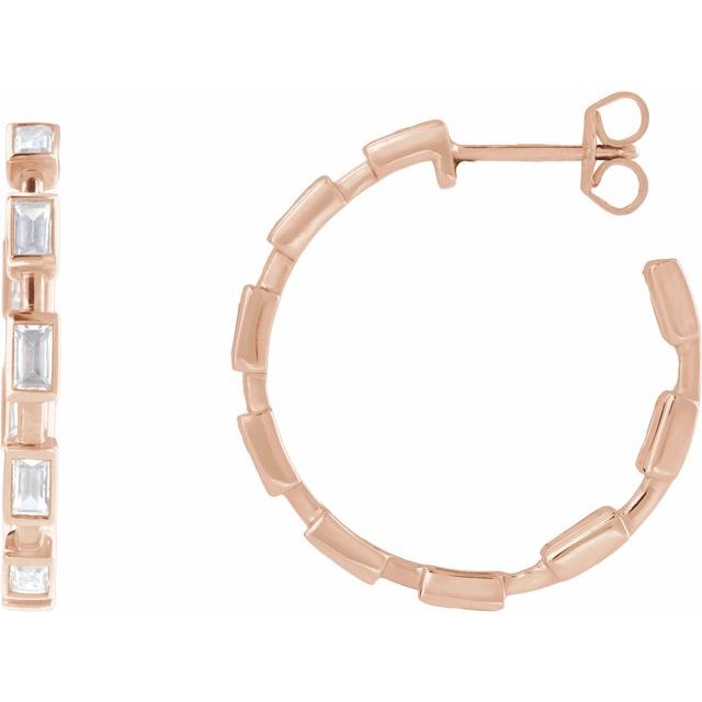 The Nyx — Straight Baguette Hoop Earrings - Yellow