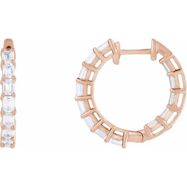The Syla — Emerald Hoop Earrings - Yellow