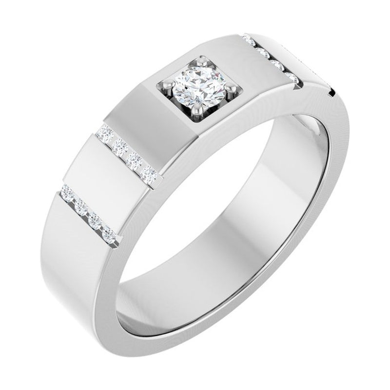 The Vespera Wedding Band three-quarter
