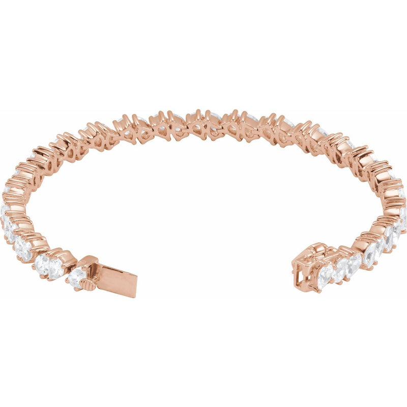 7" Lab Grown Diamond Line Bracelet in 14K White Gold (9 1/2 ct tw... - view 2