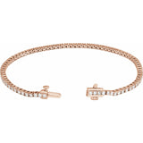 7" Lab Grown Diamond Line Bracelet in 14K White Gold (10 ct tw - ... - view 2