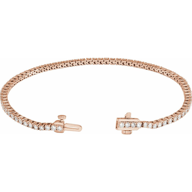 7" Lab Grown Diamond Line Bracelet in 14K White Gold (10 ct tw - ... - view 2