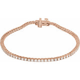 7" Lab Grown Diamond Line Bracelet in 14K White Gold (10 ct tw - ...