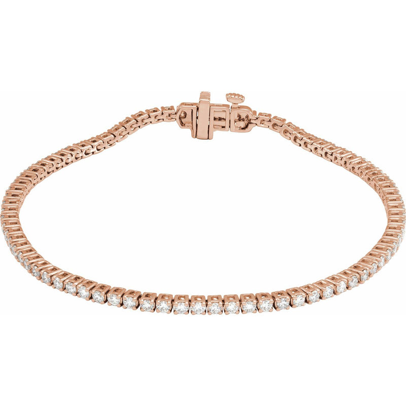 7" Lab Grown Diamond Line Bracelet in 14K White Gold (10 ct tw - ...