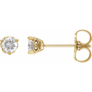 1/2 ct tw Round Lab Grown Diamond Stud Earrings in 14K White Gold...