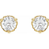 1/2 ct tw Round Lab Grown Diamond Stud Earrings in 14K White Gold... - view 2