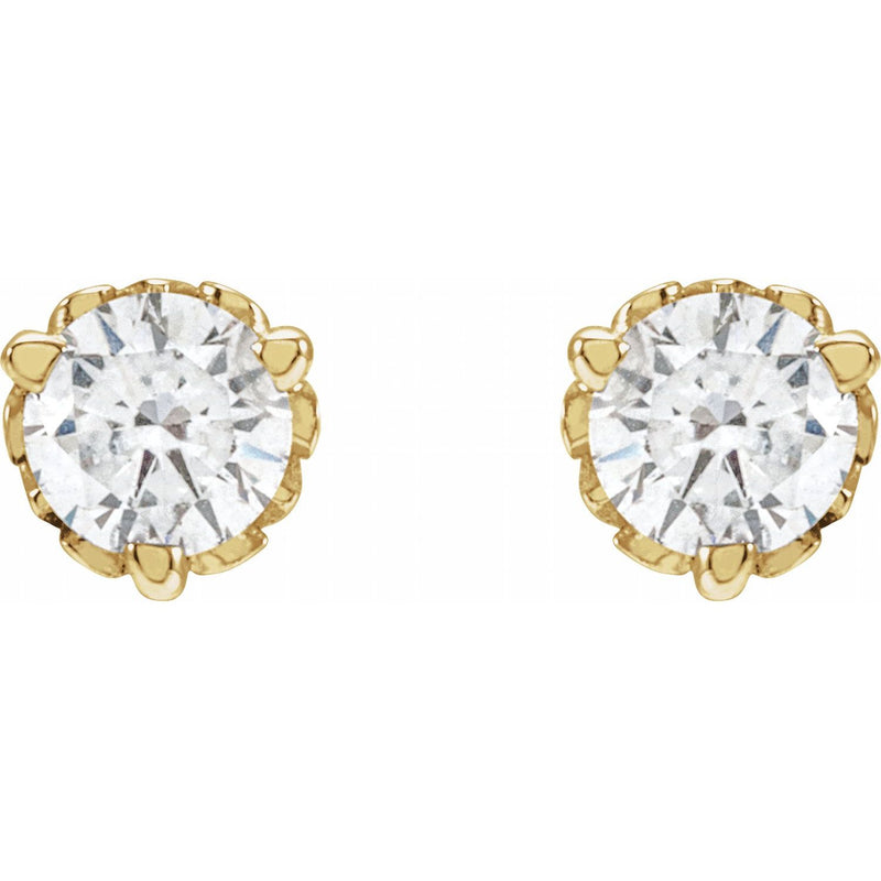 1/2 ct tw Round Lab Grown Diamond Stud Earrings in 14K White Gold... - view 2