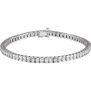 7" Lab Grown Diamond Accented Line Bracelet in 14K White Gold (4 ...