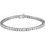 7" Lab Grown Diamond Accented Line Bracelet in 14K White Gold (4 ...