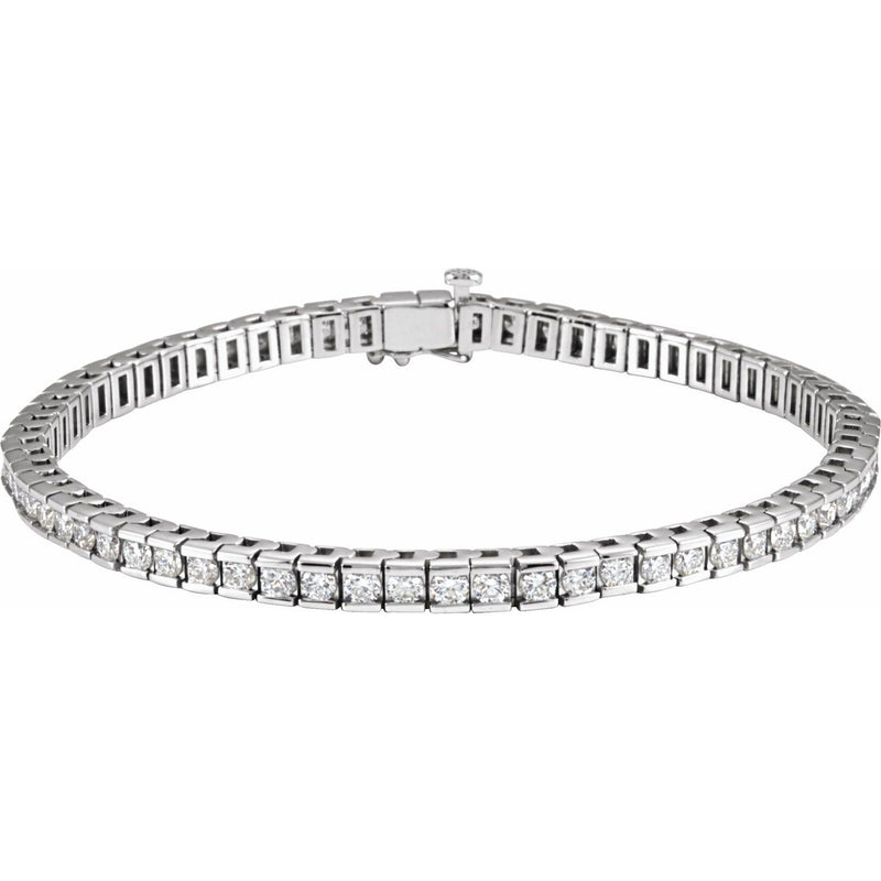7" Lab Grown Diamond Accented Line Bracelet in 14K White Gold (4 ...